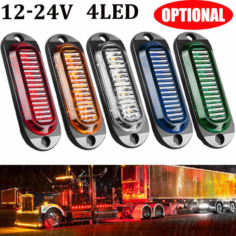 LED Clearance Lights Side Marker Lamps White RV 12V-24V Amber Red Trailer Truck