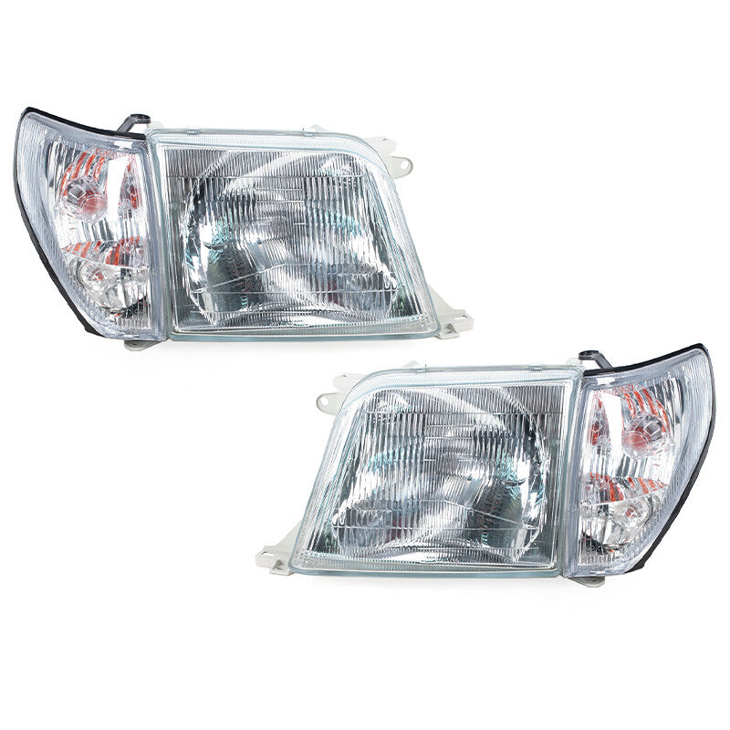 LHRH glass headlights are suitable for Toyota for Land Cruiser Prado LC90 (1996-2002).
