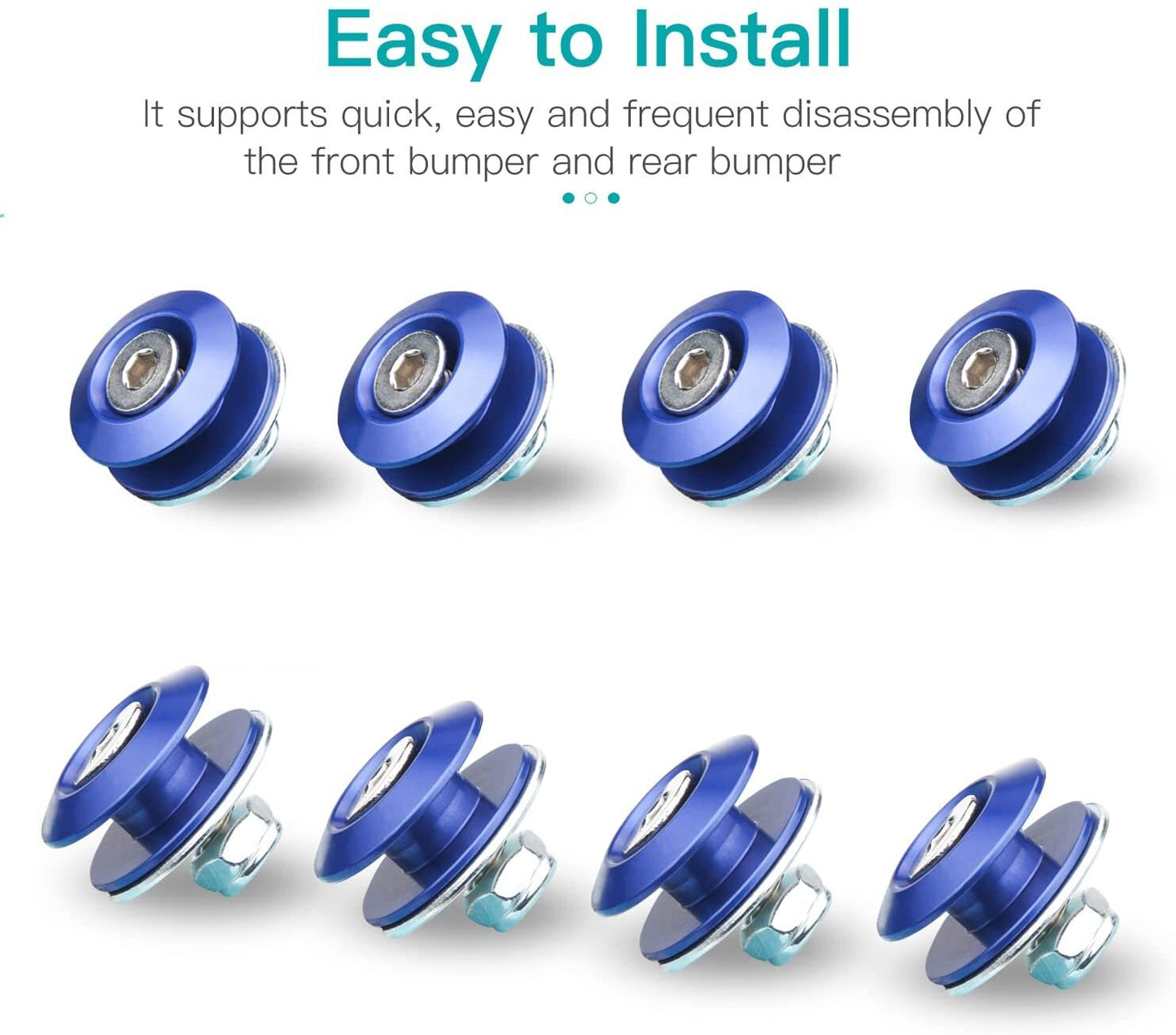 Aluminum JDM quick-release fastener bumper kit for car trunk mudguard latch cover