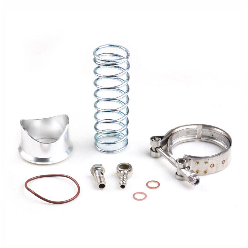 Universal 50mm Silver Blow Off Valve BOV + V-band Clamp Aluminum Flange Spring