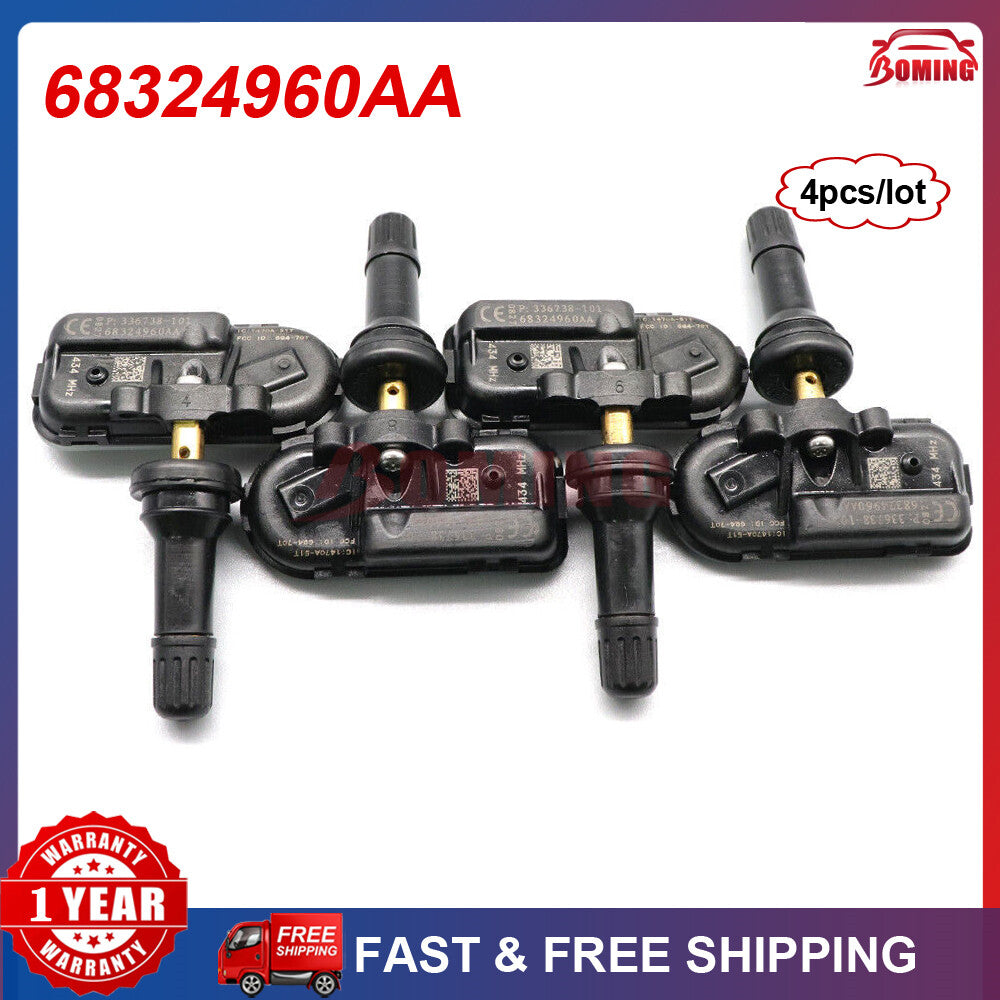 4x New for Jeep Cherokee for RAM 1500 2500 3500 Tire Pressure Sensor TPMS 68324960AA
