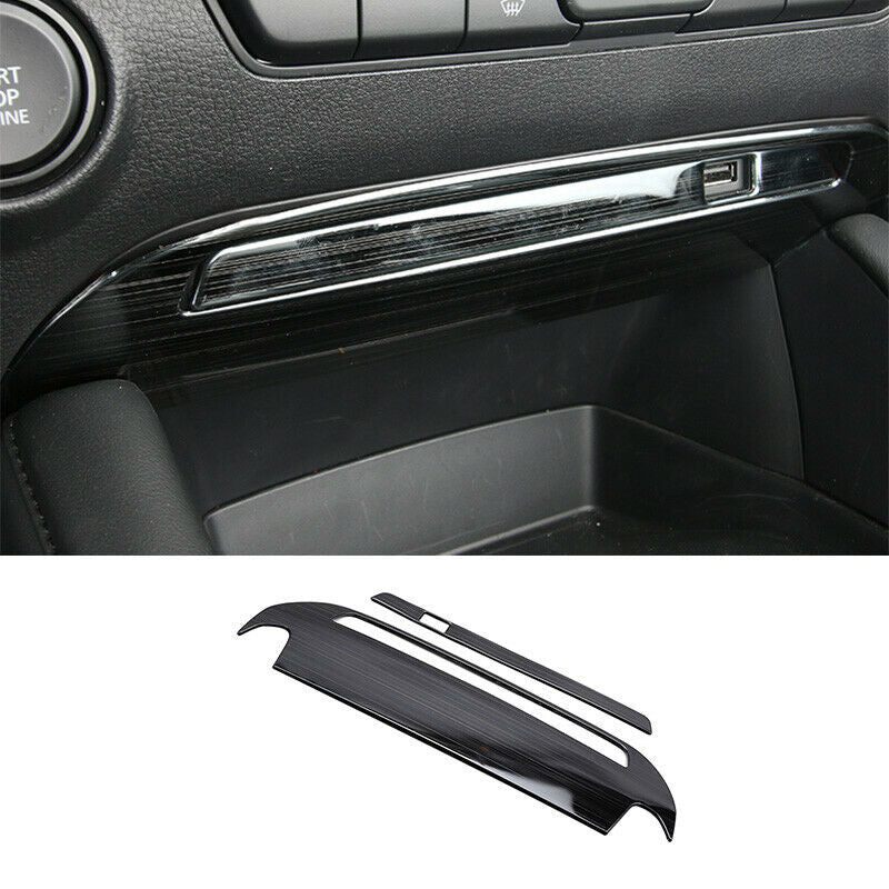 for Mazda 3 Axela 2019-2022 Black Titanium Central Control USB Decoration Trim