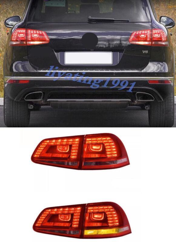 A pair of LED left and right taillight assemblies for Volkswagen Touareg 2011-2018.