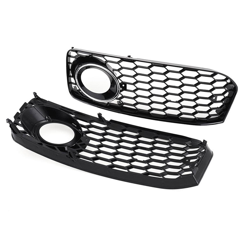 Suitable for 08-12 for Audi A5 S Series/S5 B8 RS5 style fog light grille with chrome trim in black.