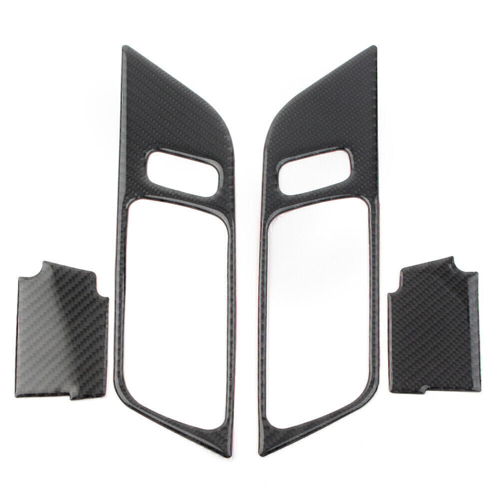 for Ford for Mustang 15-19 Carbon Fiber Look Car Interior Door Handle Frame Trim