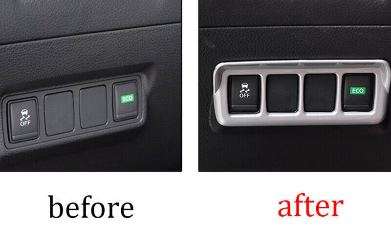 Headlight Button Frame Cover Trim for Nissan Sentra Sylphy 2013-19 Matte Silver