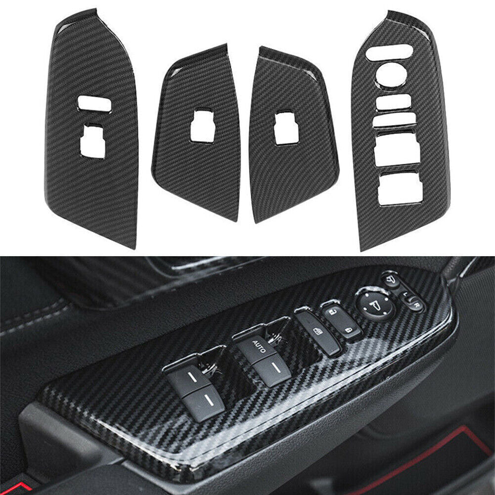 Interior Door Armrest Cover Trim Carbon Fiber Fit for Honda CRV CR-V 5th 2017-2019