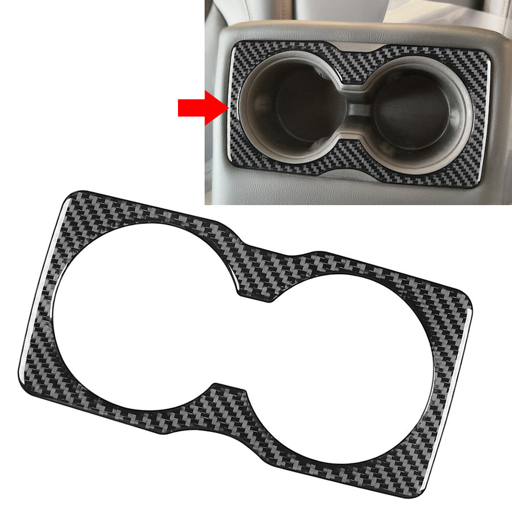 Carbon Fiber Rear Water Cup Holder Panel Cover Trim for Jeep Cherokee 2014-2022