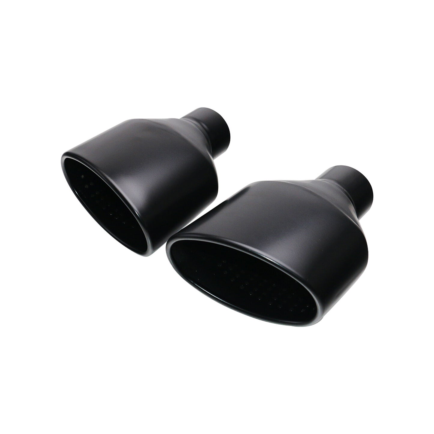2.5 ID Matte Black Exhaust Tips Stainless Slant 6 ID Oval for Universal Car