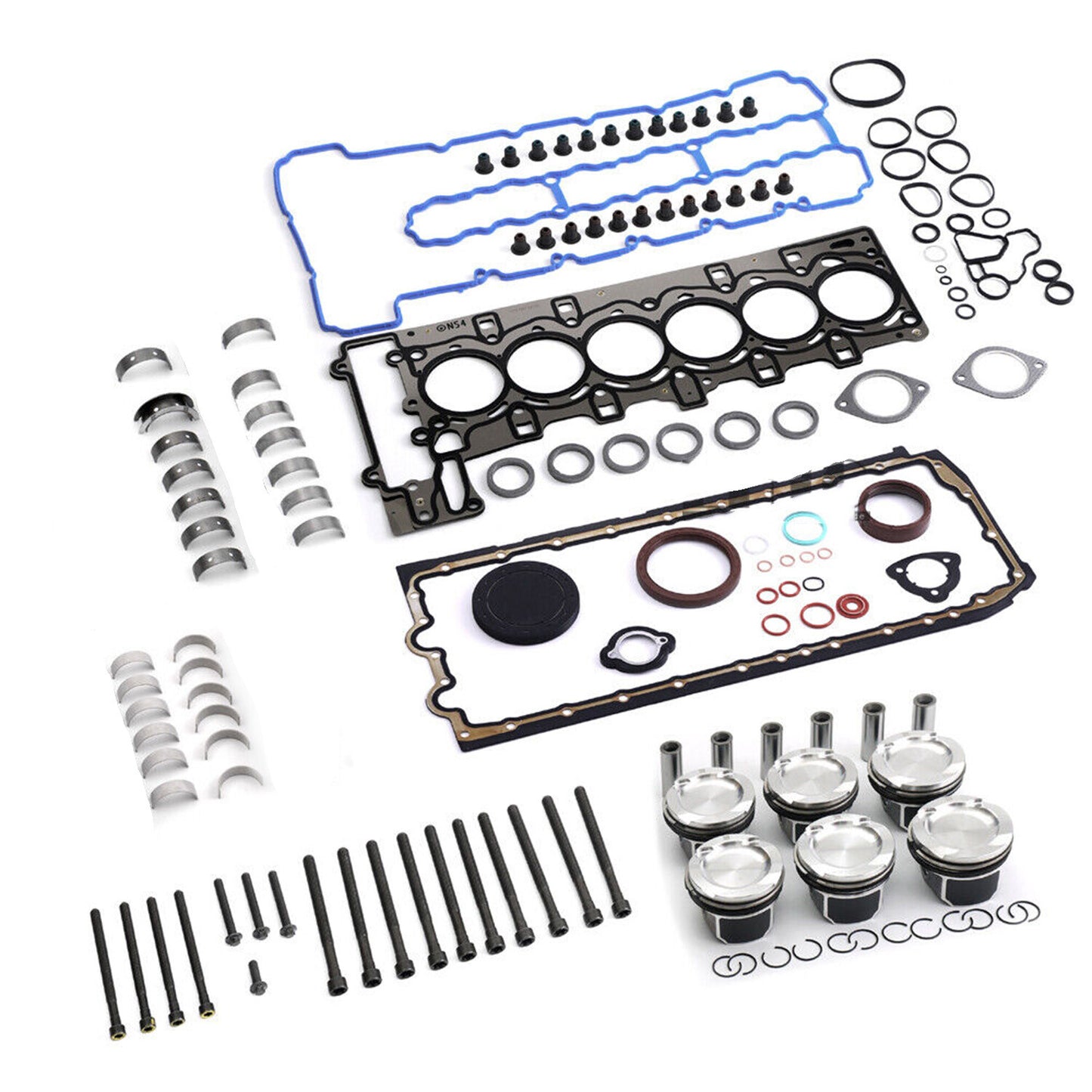 Engine Overhaul Pistons Gasket Kit-Oil Pump Guide for BMW N54 3.0 E90 E92 X3 X4