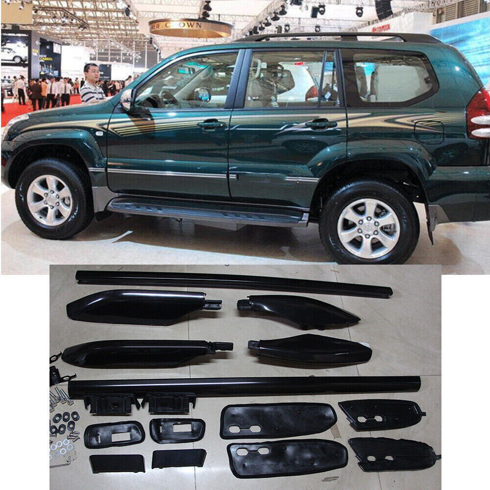 for Toyota Prado FJ120 2003-09 Factory Style Roof Rails Rack Carrier Bars Black