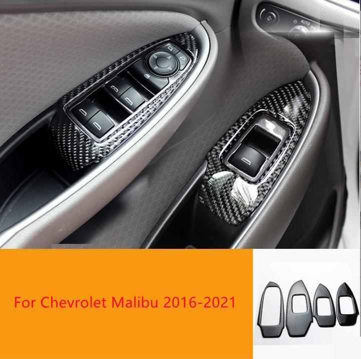 for Chevrolet Malibu 16-2021 Real Carbon Fiber Interior Glass switch panel Cover