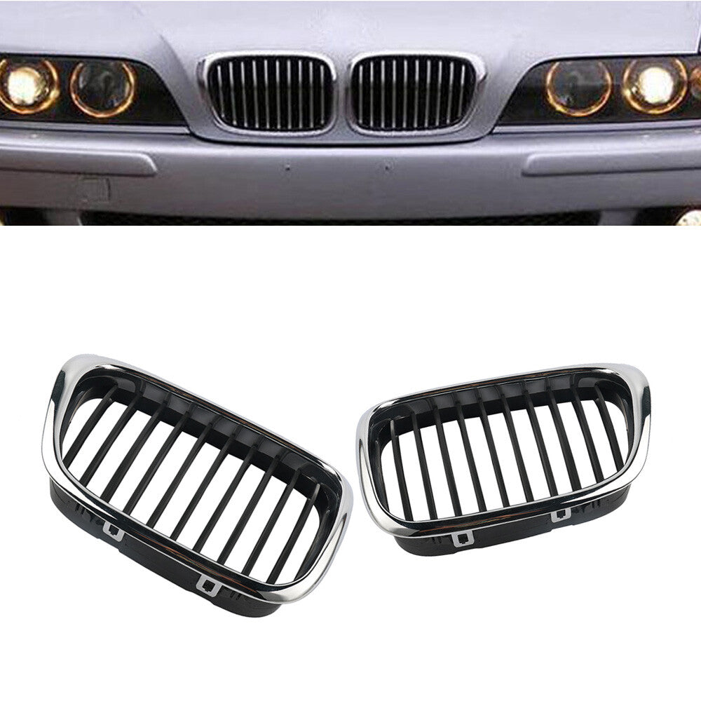 2 Pcs Front Kidney Grilles Left Right for BMW E39 525 528 530 535 M5 2001-2003