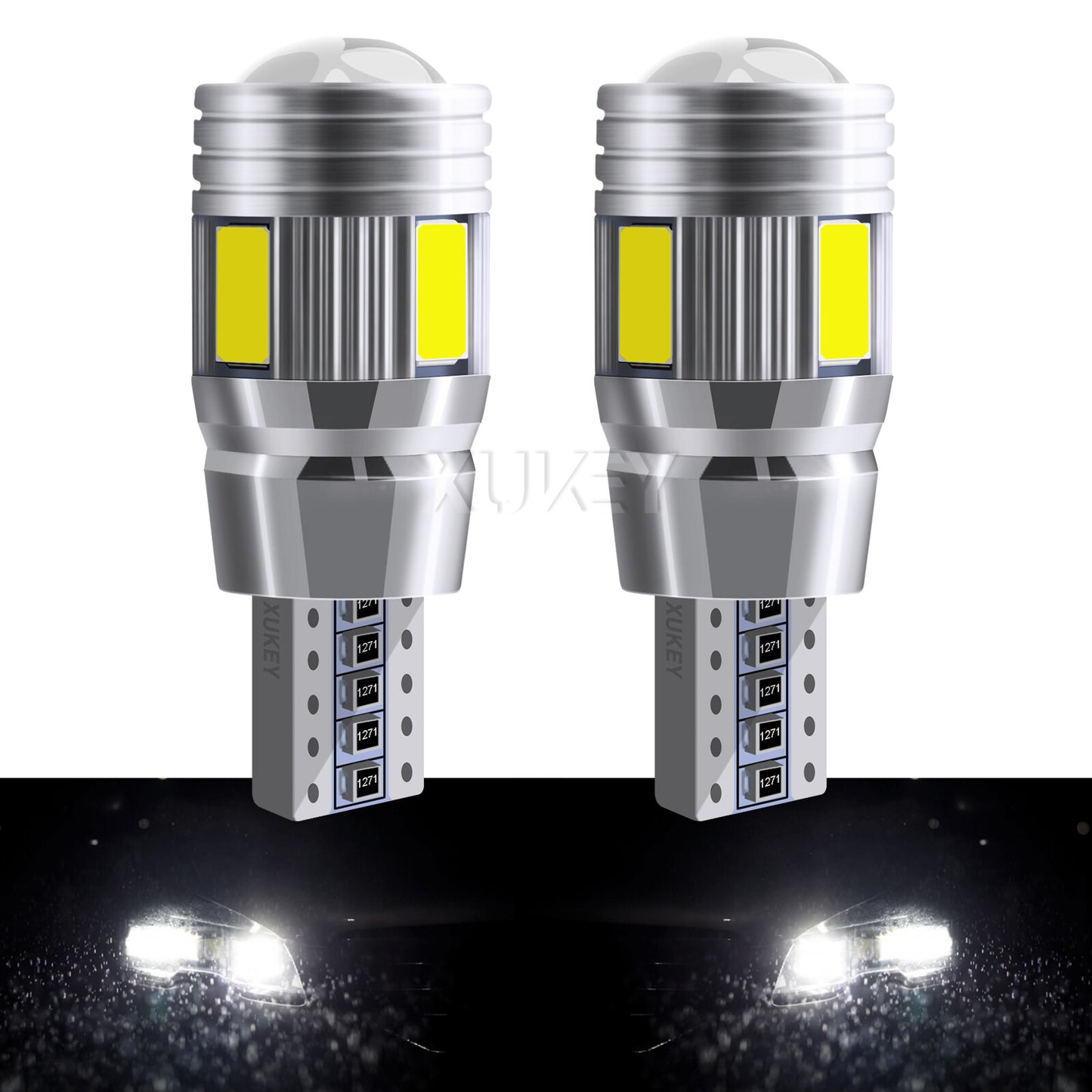 2x T10 194 168 SMD LED Car Wedge Tail Side Parking Light Globe 12V White Canbus