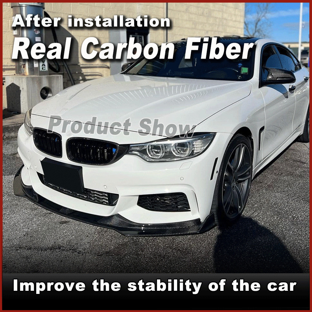 for BMW F32 F33 F36 M-Sport 2014-2019 Real Carbon Fiber Front Bumper Lip Spoiler