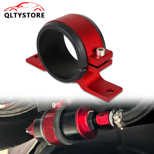 50mm Aluminum Inline Fuel Pump or Filter Mounting Bracket Mount Clamp Red