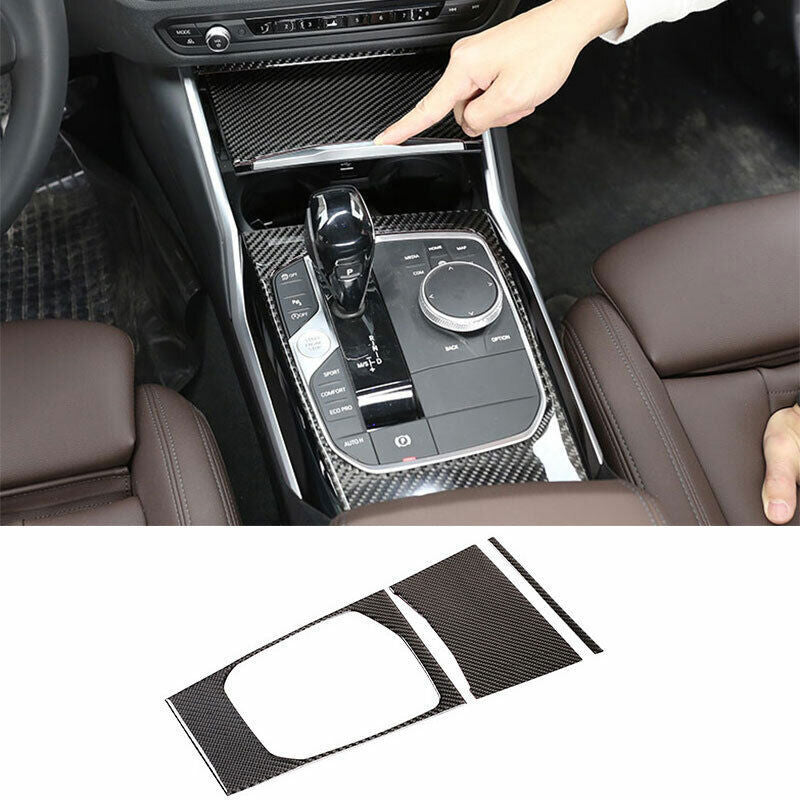 for BMW 3 Series G20 2019-23 Real Carbon Fiber Central Console Gear Panel Trims