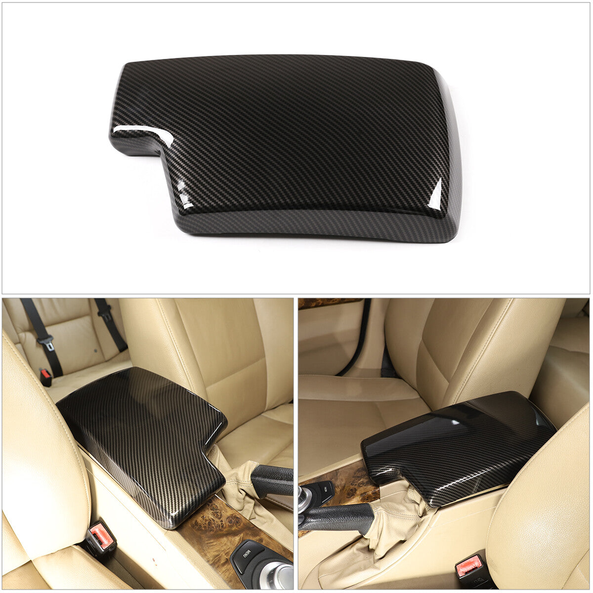 Carbon fiber cigarette lighter socket frame decoration for Toyota Tacoma 2011-2015