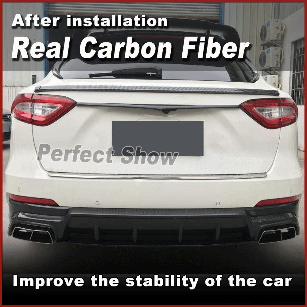 for Maserati for Levante 2016-19 REAL CARBON Rear Bumper Diffuser Lip W/Exhaust Tips