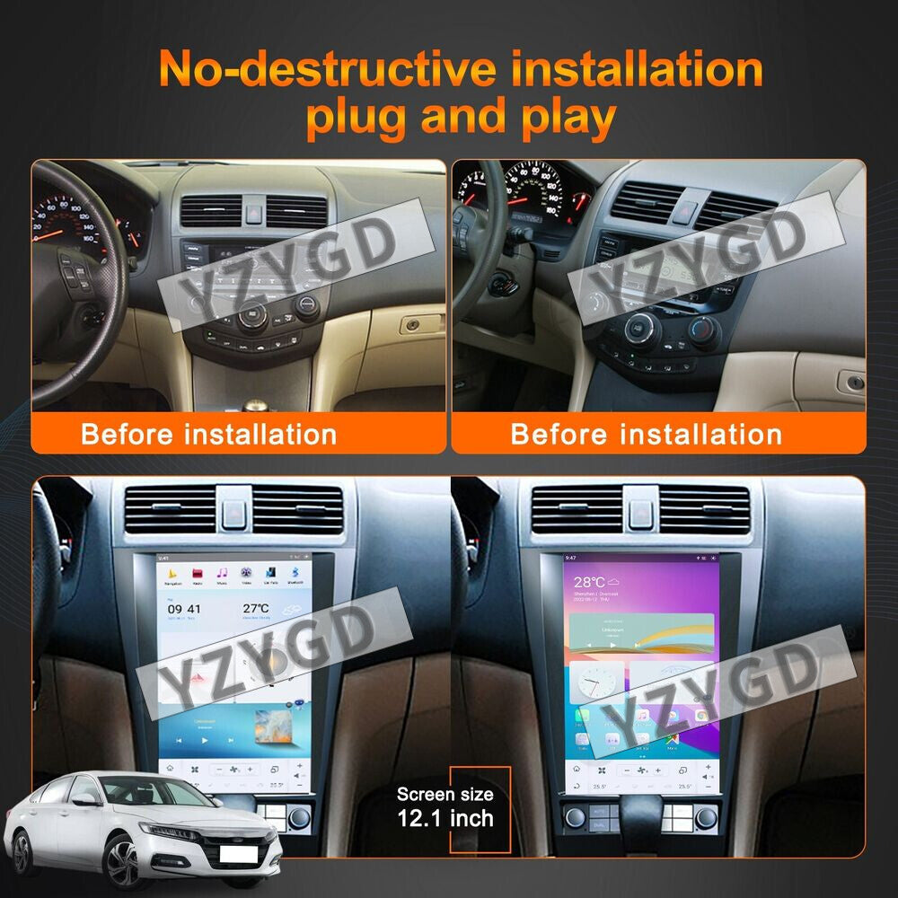 for Honda for Accord 2003-2007 Stereo Android Car Radio CarPlay Receiver Screen 64GB
