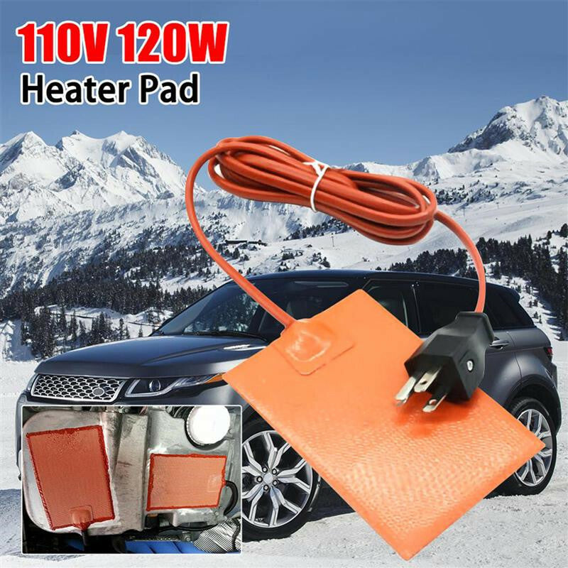 110V 120W Car Engine Pan Heater Plate Heating Pad Waterproof Silicone Heater Mat