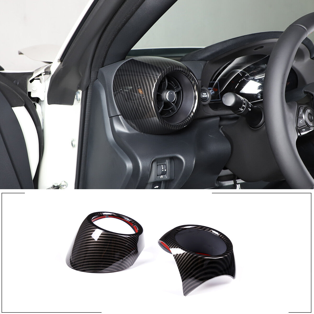 2-Piece Matte Black Inner Door Handle Cover Trim for Toyota FJ Cruiser 2007-2021