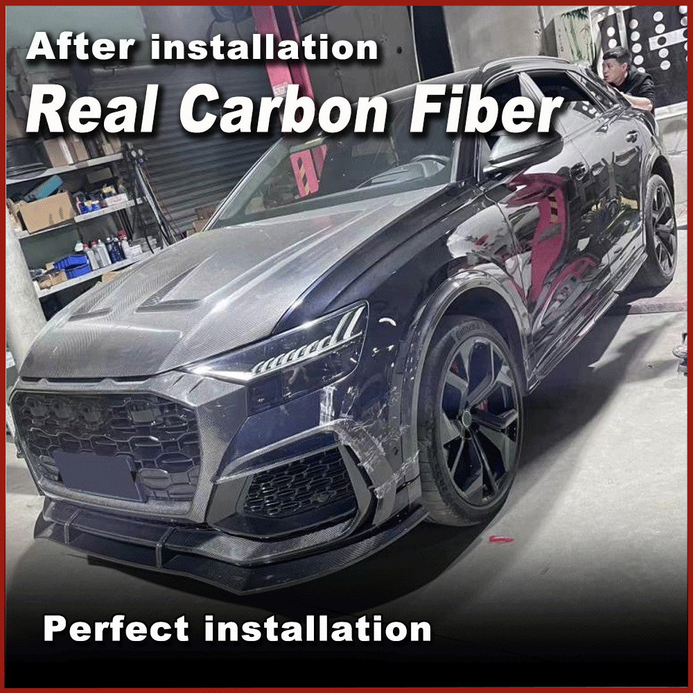 Fit for Audi RS Q8 RSQ8 2020-2023 Real Carbon Fiber Side Skirts Extensions Lips