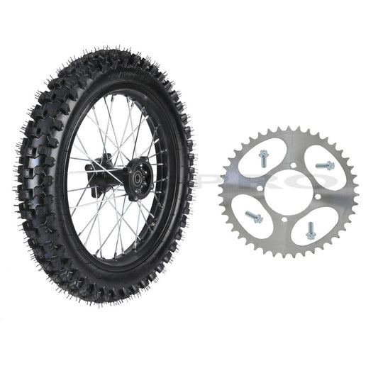 90/100-16 Rear Tire Rim + Sprocket for Dirt Pit Bikes TTR125 KX100 CRF100