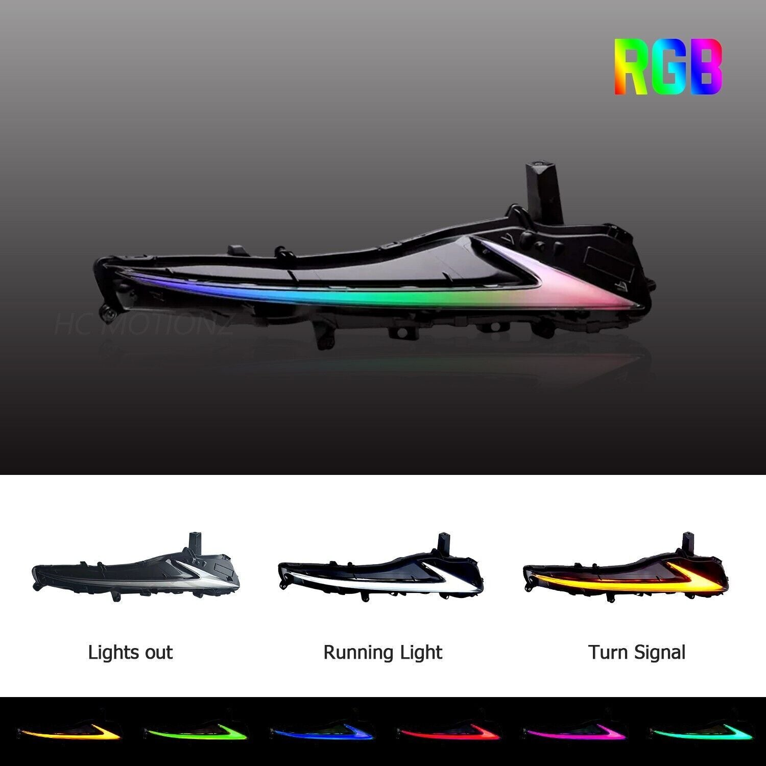 2Pcs RGB LED Daytime Running Light for Lexus IS250/350/300 2017-2020