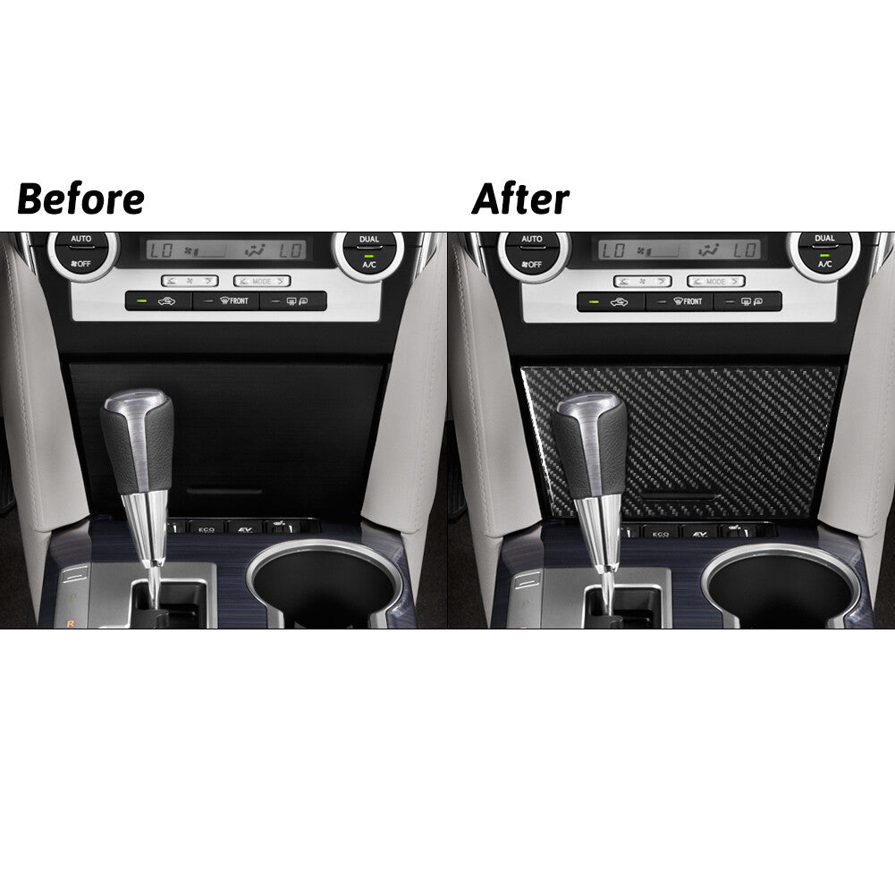 Carbon Fiber Center Console Storage Box Cover Trims for Toyota for Camry 2012-2014