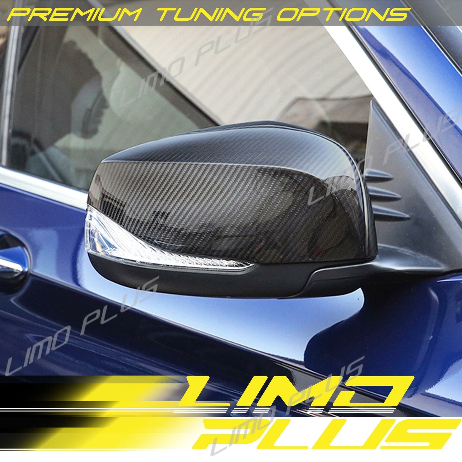 Pair Carbon Fiber Mirror Cover Caps Replacement for Infiniti QX30 Q50 Q60 Q70