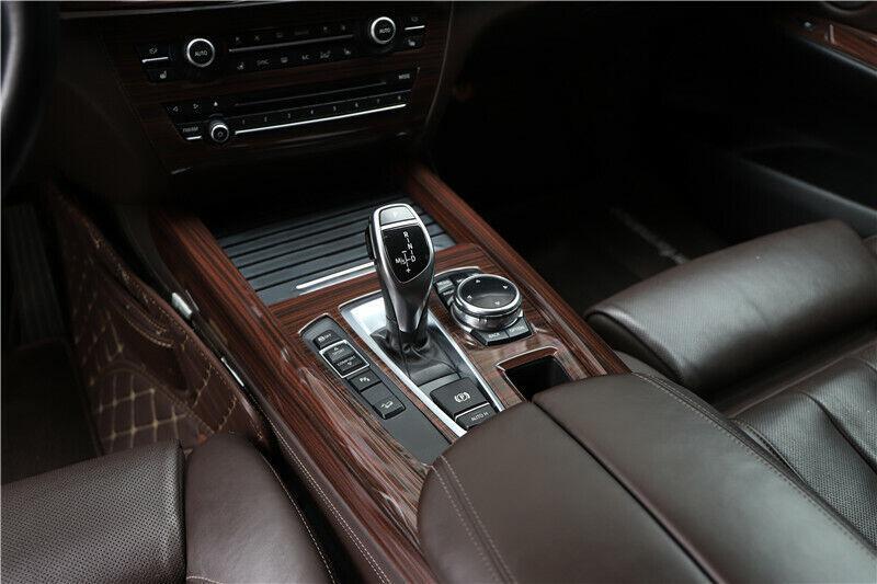 for BMW X5 X6 F15 2014-2018 Red Wood Grain Gear Shift Both Side Strip Trim 2pcs