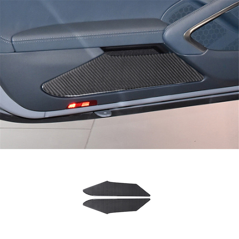 2Pcs Carbon Fiber Door Storage Box Panel Trim Cover for Porsche 718 2016-2022