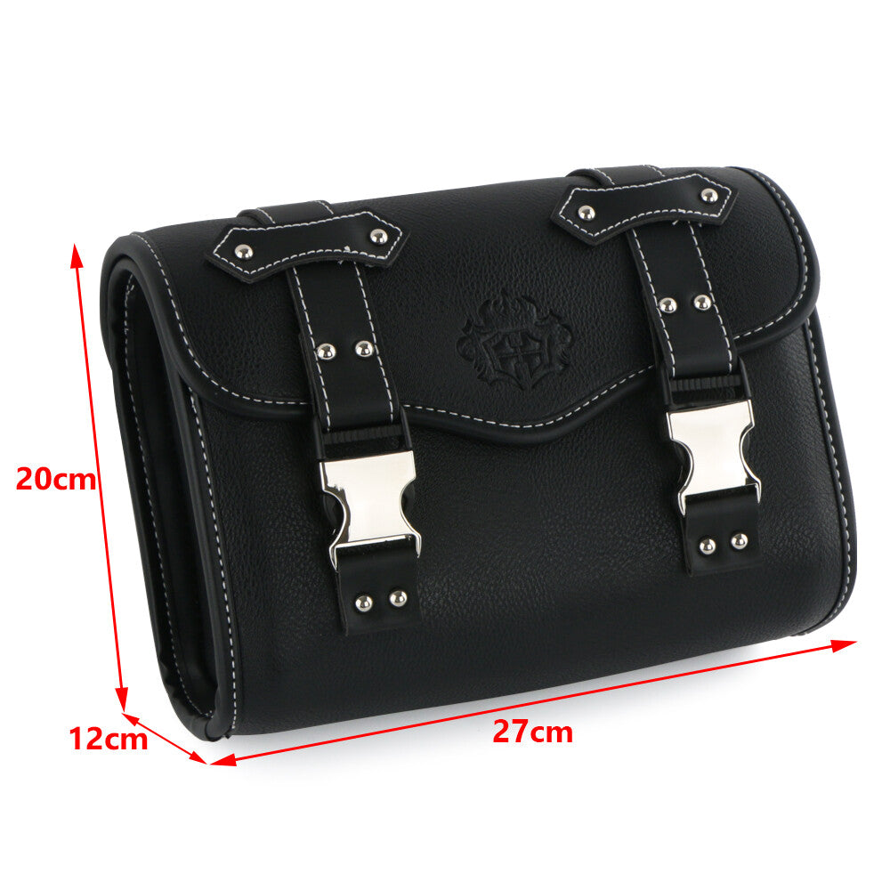 Black motorcycle saddlebag PU tool case bar bag storage for Harley Dyna