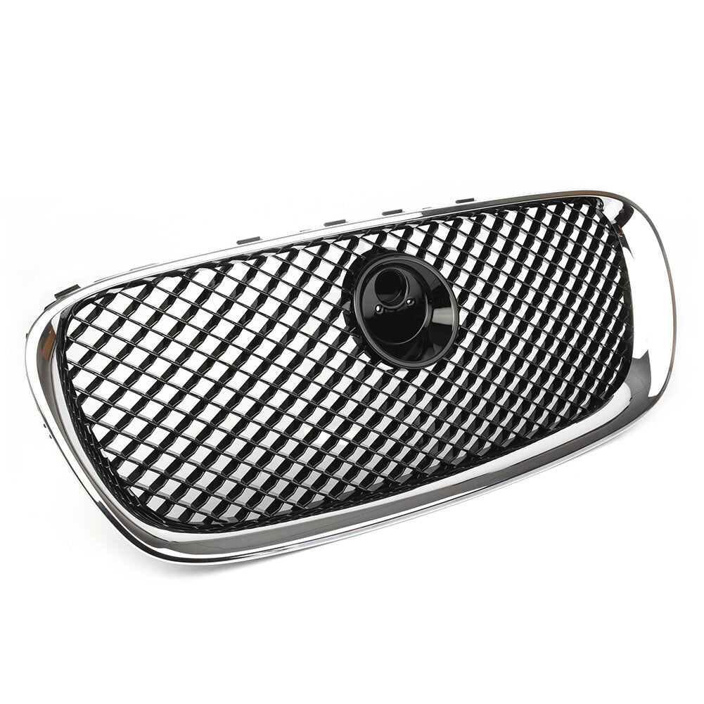 1X Car Front Bumper Grille Grill Fit for Jaguar XF 2008-2011 2009 Chrome Black Mesh