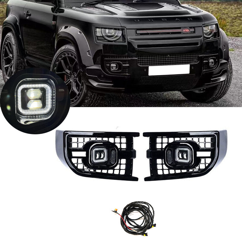 For LR for Defender 2020-2024 LED Fog Lamp Daytime Driving Light DRL Grill cover