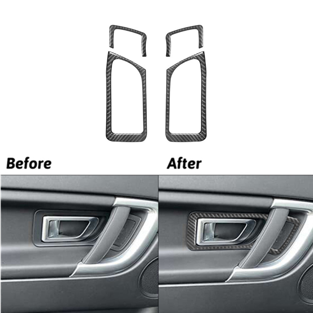 4Pcs Carbon Fiber Rear Door Handle Trim for Land Rover Discovery Sport 2015-2019