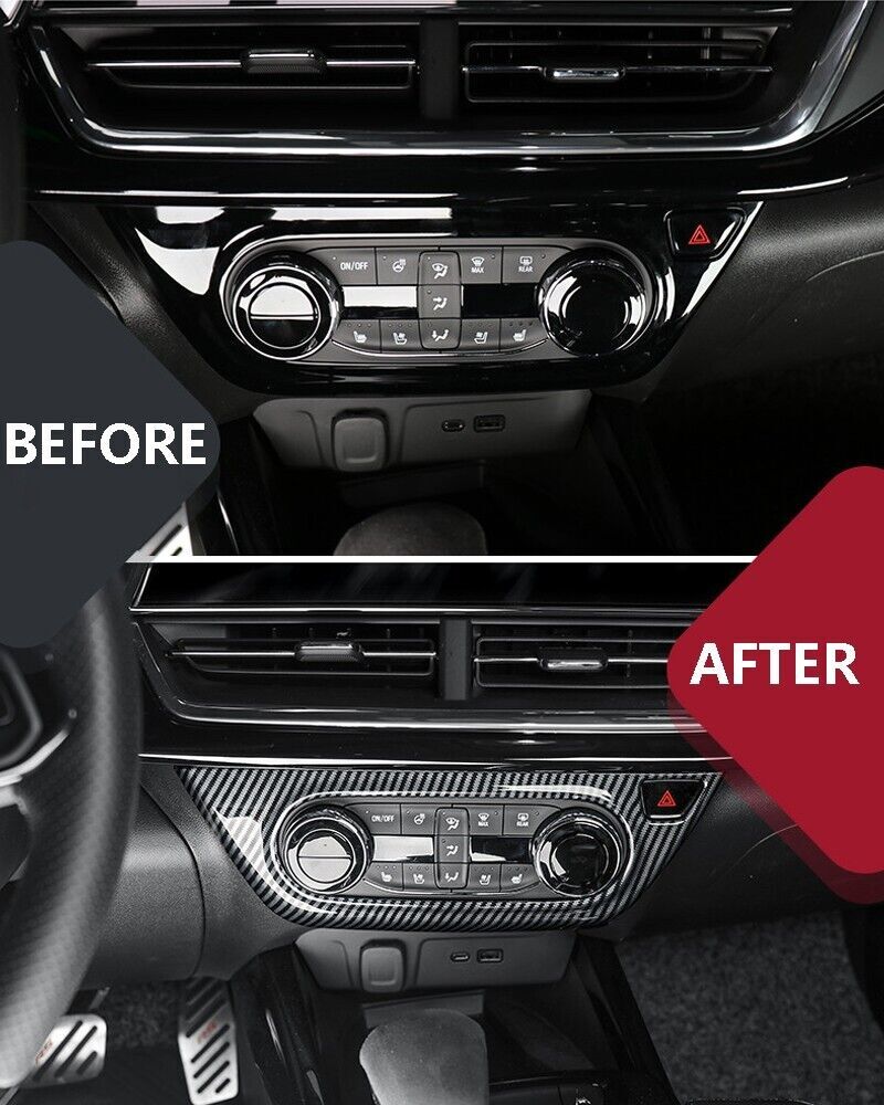 Carbon Fiber ABS Air Conditioning Button Panel Cover Trim for Chevrolet Trax 2024