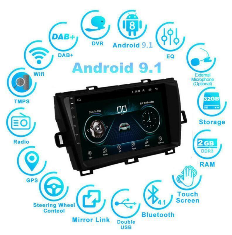 9 Android 9.1 2+32GB Car Stereo Radio GPS Navi Player for Toyota Prius 2009-13
