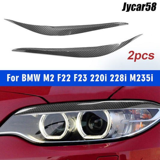 Dry Carbon Headlight Eyebrow Eyelid for BMW M2 F22 F23 220i 228i M235i 14-19
