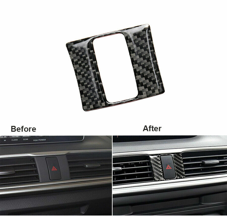Carbon Fiber Warning Lamp Button Cover Fit for Mazda 3 Axela 2013-2018