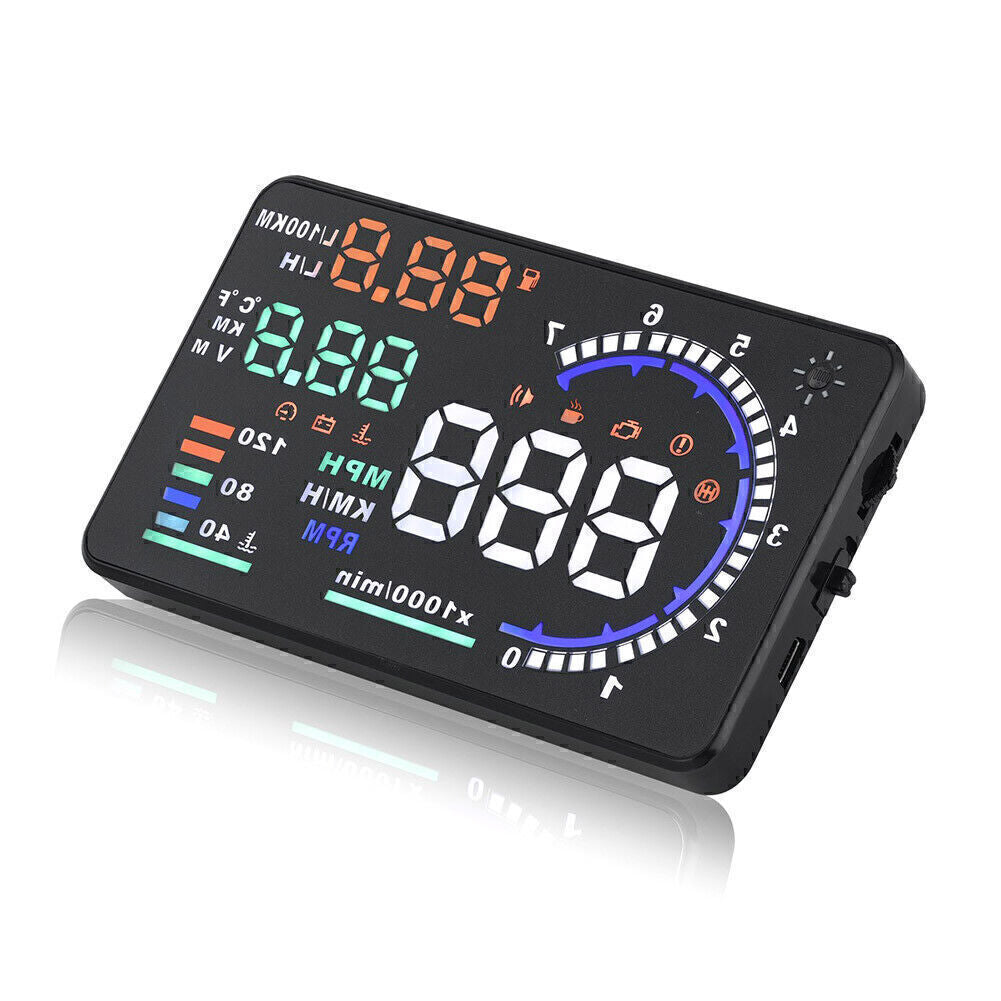 5.5 HUD Projector Head Up Display OBD II 2 Digital Speed Warning Car Auto
