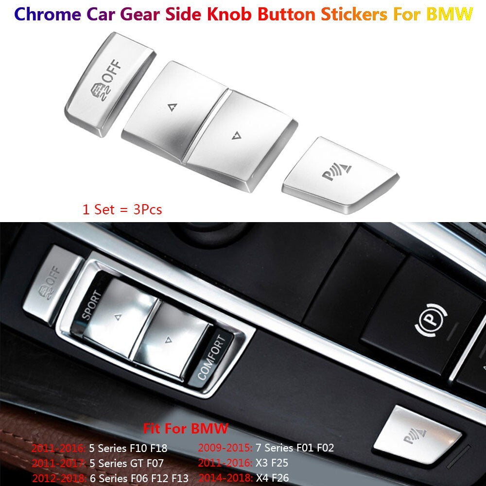 for BMW 5 6 7 Series F10 F07 F01 Car Gear Shift Knob Switch Button Cover Sticker