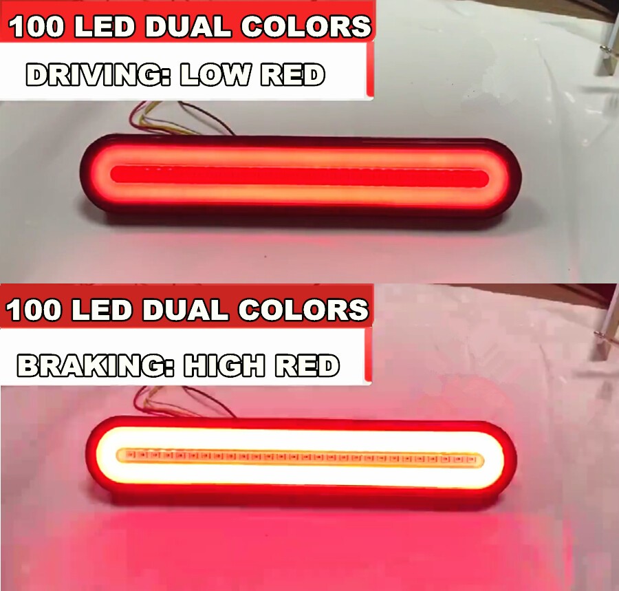 2x 100LED Car Trailer Truck Rear Stop Flowing Turn Signal Brake Rear Tail Light