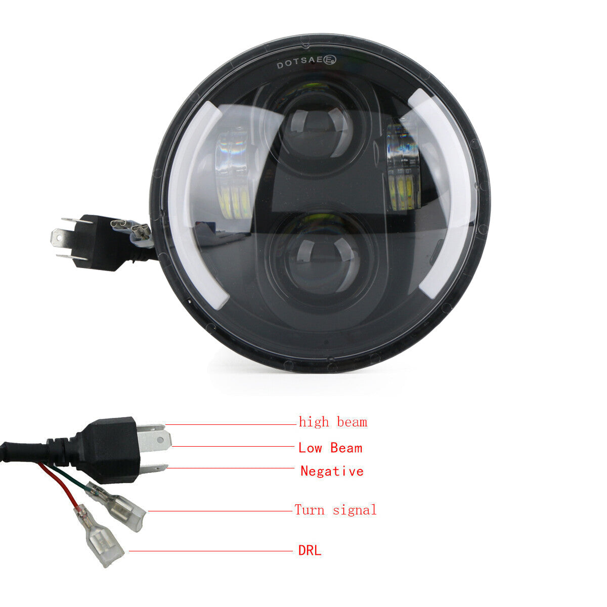 5-3/4 5.75 in Headlight DRL Motorcycle Lamp for Harley Davidson Dyna for Honda LED