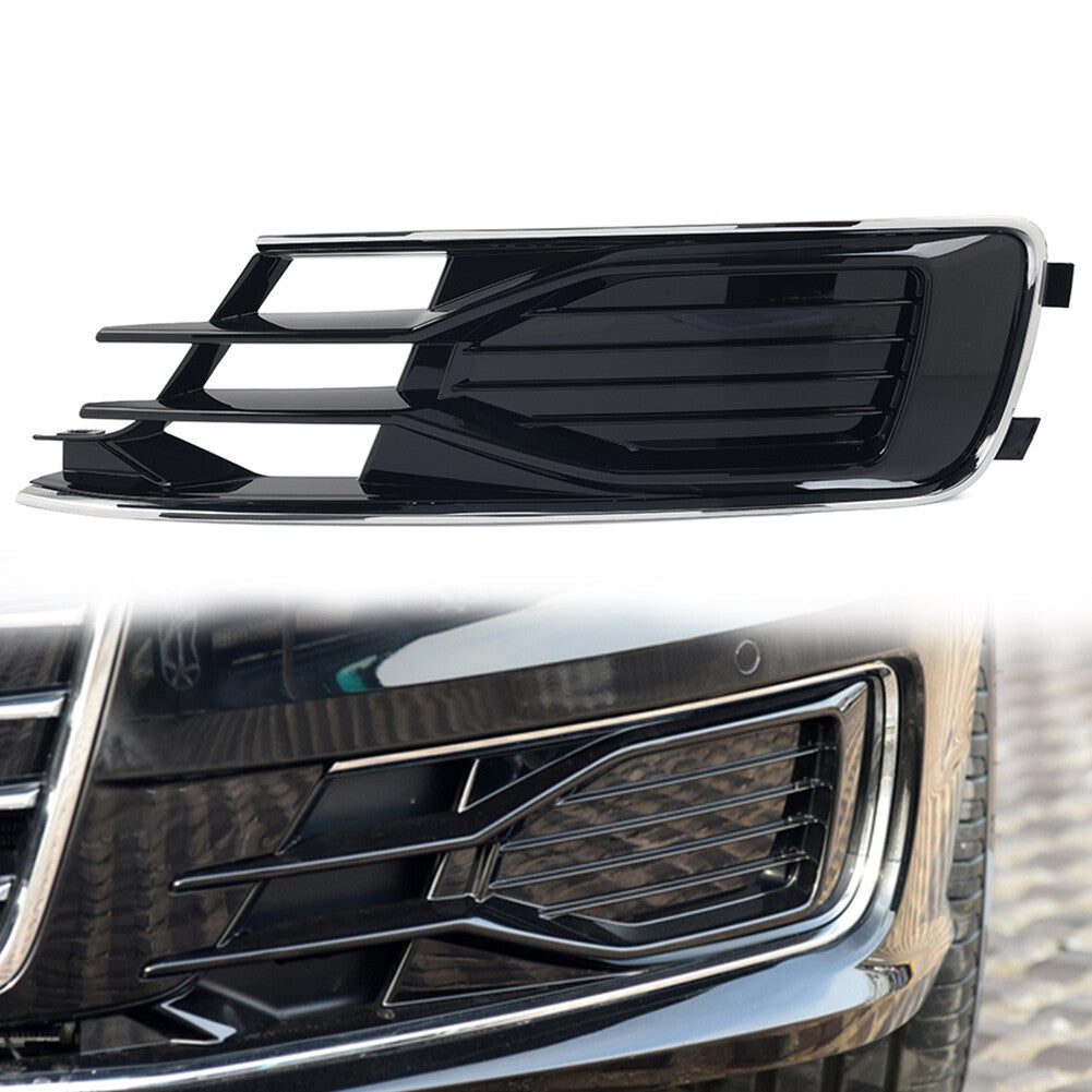 Front Lower Bumper Grille Fog Light Grill Cover With Chrome Trim for Audi A6