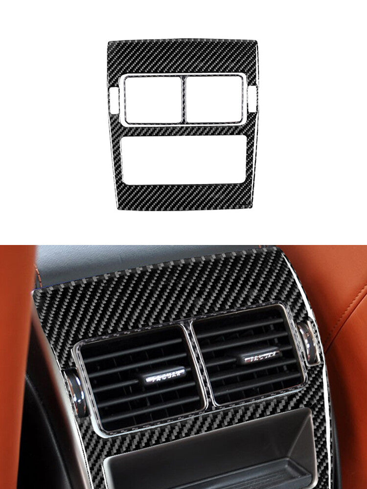 2X Central Control Rear Air Vent Trim Cover Carbon Fiber for Jaguar XF 2009-2011