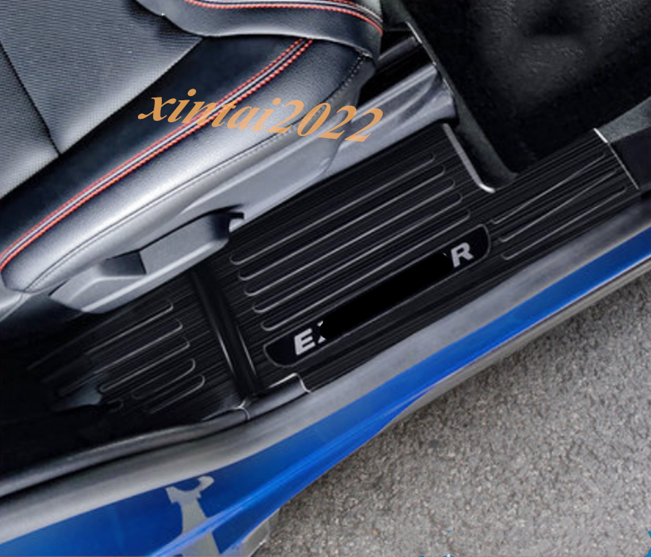 8X Stainless Side Door Sill Plate Guards Cover Black for Ford Explorer 2020-2023