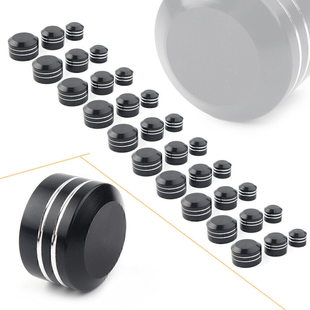 10X Black CNC Inner 11mm Motorcycle Bolt Topper Caps Cover Fit for Harley