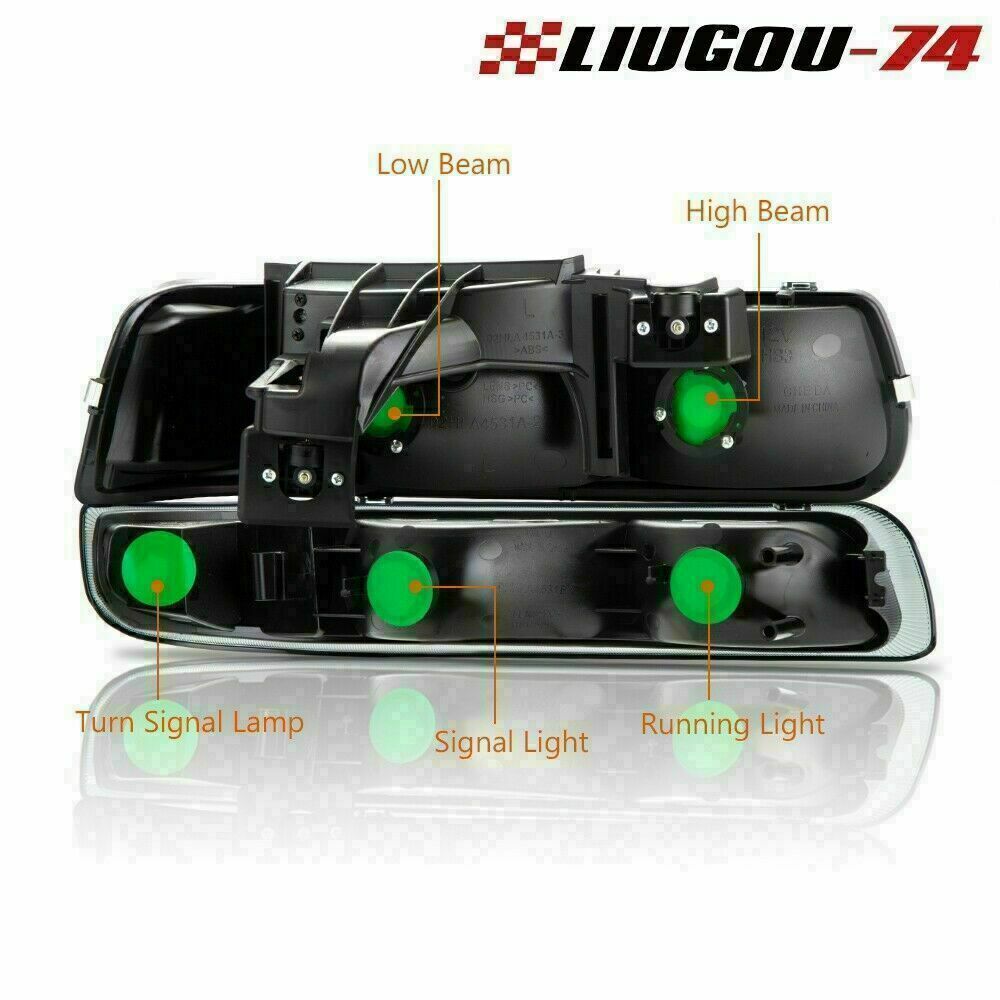 2 pieces fit 99-02 Silverado 00-06 Tahoe Suburban headlights/bumpers (USA)